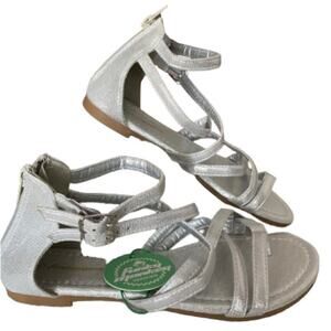 Funky Monkey Girls Silver Gladiator‎ Style Sandal NWT Sz 5